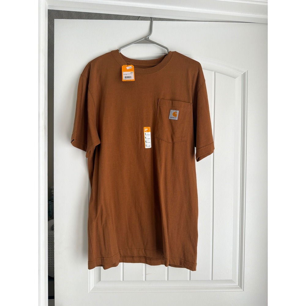 Carhartt K87 App State Mountaineers Pocket T-Shirt Loose Fit Brown Small